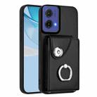 For Motorola Moto G85 / S50 Neo 5G Organ Card Bag Ring Holder Phone Case(Black) - 1