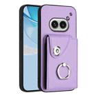 For Nothing Phone 2a Organ Card Bag Ring Holder Phone Case(Purple) - 1