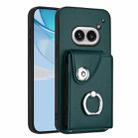For Nothing Phone 2a Organ Card Bag Ring Holder Phone Case(Green) - 1