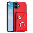 For Nothing CMF Phone 1 Organ Card Bag Ring Holder Phone Case(Red) - 1