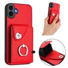For Nothing CMF Phone 1 Organ Card Bag Ring Holder Phone Case(Red) - 2