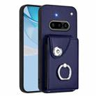For Nothing Phone 3a Organ Card Bag Ring Holder Phone Case(Blue) - 1