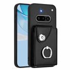 For Nothing Phone 3a Organ Card Bag Ring Holder Phone Case(Black) - 1