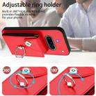 For Nothing Phone 3a Organ Card Bag Ring Holder Phone Case(Red) - 3