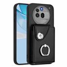 For Nothing Phone 3a Pro Organ Card Bag Ring Holder Phone Case(Black) - 1
