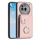For Nothing Phone 3a Pro Organ Card Bag Ring Holder Phone Case(Pink) - 1