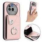For Nothing Phone 3a Pro Organ Card Bag Ring Holder Phone Case(Pink) - 2
