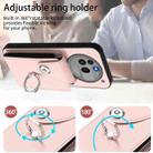 For Nothing Phone 3a Pro Organ Card Bag Ring Holder Phone Case(Pink) - 3