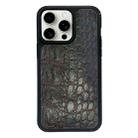 For iPhone 15 Pro Exclusive Design Style PC Full Coverage Pattern Phone Case(Green Crocodile Texture) - 1