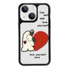 For iPhone 15 Exclusive Design Style PC Full Coverage Pattern Phone Case(Beige Bear) - 1