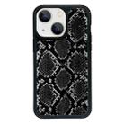 For iPhone 14 Plus Exclusive Design Style PC Full Coverage Pattern Phone Case(Black Python Texture) - 1