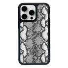 For iPhone 14 Pro Exclusive Design Style PC Full Coverage Pattern Phone Case(Silver Python Texture) - 1