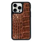 For iPhone 13 Pro Max Exclusive Design Style PC Full Coverage Pattern Phone Case(Brown Crocodile Texture) - 1