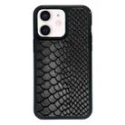 For iPhone 12 Exclusive Design Style PC Full Coverage Pattern Phone Case(Black Crocodile Texture) - 1