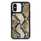 For iPhone X / XS Exclusive Design Style PC Full Coverage Pattern Phone Case(Gold Python Texture) - 1