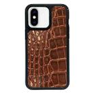 For iPhone X / XS Exclusive Design Style PC Full Coverage Pattern Phone Case(Brown Crocodile Texture) - 1