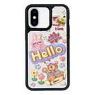 For iPhone X / XS Exclusive Design Style PC Full Coverage Pattern Phone Case(HELLO Rabbit) - 1