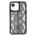 For iPhone XR Exclusive Design Style PC Full Coverage Pattern Phone Case(Silver Python Texture) - 1