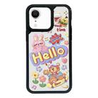 For iPhone XR Exclusive Design Style PC Full Coverage Pattern Phone Case(HELLO Rabbit) - 1