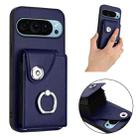 For Google Pixel 9 / 9 Pro Organ Card Bag Ring Holder Phone Case(Blue) - 2