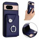 For Google Pixel 8a Organ Card Bag Ring Holder Phone Case(Blue) - 2