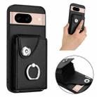 For Google Pixel 8a Organ Card Bag Ring Holder Phone Case(Black) - 2