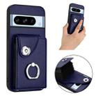 For Google Pixel 8 Pro Organ Card Bag Ring Holder Phone Case(Blue) - 2