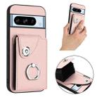 For Google Pixel 8 Pro Organ Card Bag Ring Holder Phone Case(Pink) - 2