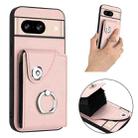 For Google Pixel 8 Organ Card Bag Ring Holder Phone Case(Pink) - 2