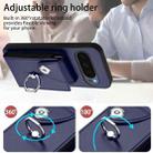 For Google Pixel 10 / 10 Pro Organ Card Bag Ring Holder Phone Case(Blue) - 3