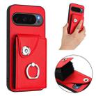 For Google Pixel 10 / 10 Pro Organ Card Bag Ring Holder Phone Case(Red) - 2