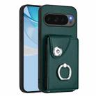 For Google Pixel 10 / 10 Pro Organ Card Bag Ring Holder Phone Case(Green) - 1