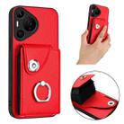 For Huawei Pura 70 Pro / 70 Pro+ Organ Card Bag Ring Holder Phone Case(Red) - 2