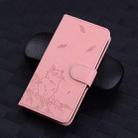 For iPhone 16 Pro Cute Cat Embossed Leather Phone Case(Pink) - 2