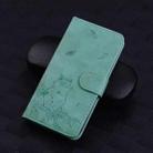 For iPhone 15 Pro Max Cute Cat Embossed Leather Phone Case(Green) - 2