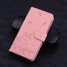 For iPhone 14 Plus Cute Cat Embossed Leather Phone Case(Pink) - 2