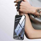 For iPhone 15 SULADA  Electroplated Clear TPU Soft Frame Phone Case with Wrist Strap(Black) - 1