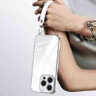 For iPhone 16 Pro SULADA  Electroplated Clear TPU Soft Frame Phone Case with Wrist Strap(Silver) - 1