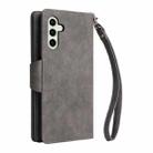 For Samsung Galaxy S24 FE 5G Rivet Buckle 9 Cards 3-Fold Wallet Leather Phone Case(Grey) - 3