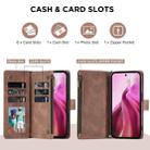 For Samsung Galaxy S24 FE 5G Multifunctional Crossbody Zipper Wallet Leather Phone Case(Brown) - 3