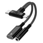 4 in 1 8 Pin / Type-C to Type-C, 3.5mm Audio Adapter Cable(Black) - 1