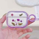 For AirPods Pro 2 Glitter Starry Epoxy Dried Flowers Earbuds Box TPU Case(Purple) - 1