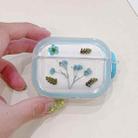 For AirPods Pro 2 Glitter Starry Epoxy Dried Flowers Earbuds Box TPU Case(Light Blue) - 1