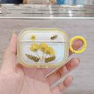 For AirPods 3 Glitter Starry Epoxy Dried Flowers Earbuds Box TPU Case(Yellow) - 1