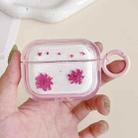 For AirPods Pro 2 Glitter Snowflake Epoxy Dried Flowers Earbuds Box TPU Case(Pink) - 1