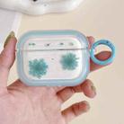 For AirPods Pro 2 Glitter Snowflake Epoxy Dried Flowers Earbuds Box TPU Case(Light Blue) - 1