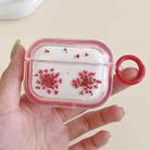 For AirPods 3 Glitter Snowflake Epoxy Dried Flowers Earbuds Box TPU Case(Red) - 1