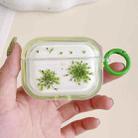 For AirPods 3 Glitter Snowflake Epoxy Dried Flowers Earbuds Box TPU Case(Green) - 1