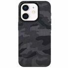 For iPhone 12 Camouflage Ice Feel Texture MagSafe PU Hybrid PC Phone Case(Navy Blue) - 1