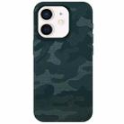 For iPhone 12 Camouflage Ice Feel Texture MagSafe PU Hybrid PC Phone Case(Dark Green) - 1